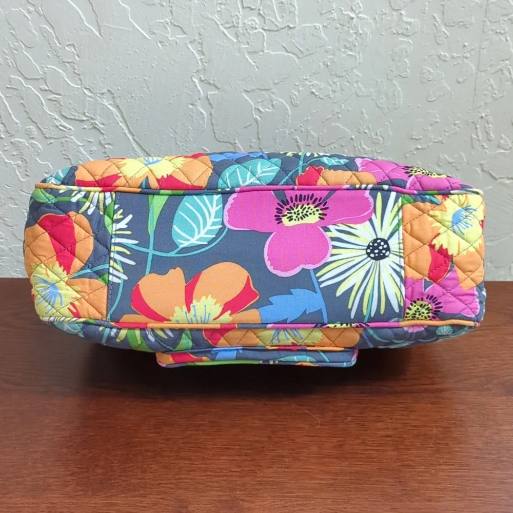 Vera Bradley Jazzy Blooms Edie Three Compartment Satchel Bag